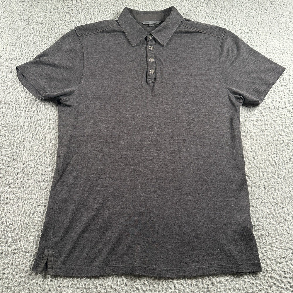 John Varvatos Shirt Mens Small Gray Silk Blend‎ Polo Short Sleeve